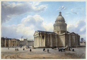 A Pantheon - a „Séta Párizsban és környékén”, Jacottet és Benoist tervezte, c. 1840