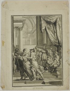 Előlap az Athalie V. felvonás VI. jelenetéhez, Racine művéből alkotó: Jean Jacques Flipart
