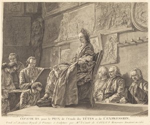 Verseny a fejek és kifejezések tanulmányozásáért díjért alkotó: Jean Jacques Flipart after Charles Nicolas Cochin II