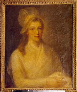 Marie Anne Charlotte Corday (1768-1793) portréja Jean Jacques Hauer (1751-1829) festménye 1793. Mérete 0,61 x 0,47 m. Versailles, Chateau Múzeum