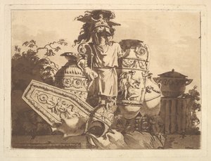 Kompozíció régiségekkel, a Recueil de Compositions par Lagrenée Le Jeune Colle...-ból, 1782-84.