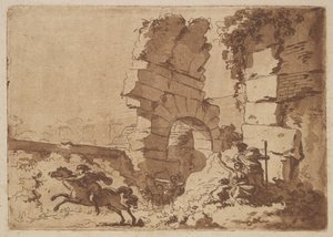 Le Colisée The Colosseum, a Recueil de Compositions par Lagren..., 1782-1821 című albumában. alkotó: Jean Jacques Lagrenee