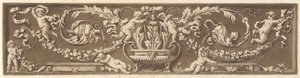 Díszfríz puttival, akantuszlevelekkel és gyümölcsfüzérekkel, Recueil de Diff..., 1784-ből.