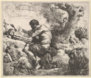 Szent Jeromos egy tájban, 1762-63. alkotó: Jean Jacques Lagrenee