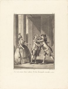 Tévedek, kedves Valère, és elnézést kérek alkotó: Jean Jacques Le Veau after Jean Michel Moreau