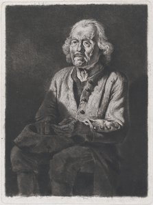 Ülő koldus: Öreg Girard portréja, egy chasselay-i paraszt, 1772. alkotó: Jean Jacques de Boissieu