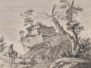 Tíz tájképből álló sorozat címlapja, 1763. alkotó: Jean Jacques de Boissieu