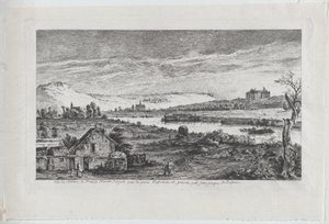 Kilátás a madridi várra, Párizs közelében, 1764. alkotó: Jean Jacques de Boissieu
