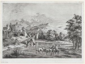 Kilátás a Vesta-templomra, 1774. alkotó: Jean Jacques de Boissieu