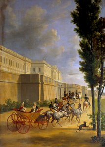 Napóleon (1769-1821) és Marie Louise (1791-1847) vadászatra indult Compiegne-ben 1811-ben Joseph Bidault (1758-1846) festménye 1811 V. 2,1x0,9 m Párizs, Musee Marmottan