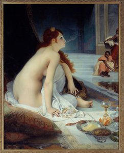 Orientalizmus: „A fehér rabszolga” Jean Jules Antoine Lecomte du Nouy (1842-1923) festménye 1888 V. 1,46x1,18 m Nantes, Szépművészeti Múzeum – Orientalizmus: „” A fehér rabszolga”””. Jean Jules Antoine Lecomte du Nouy (1842-1923) festménye