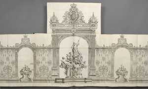 A nancyi Place Royale-on elhelyezett Grandes rácsok tervei 1755-ben S. M. le Roy de megrendelésére alkotó: Jean Lamour
