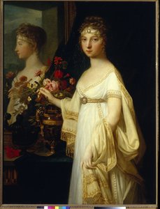 Erzsébet Alekszejevna orosz császárné, Lujza Augusta badeni hercegnő (1779-1826) portréja (Erzsébet Alekszejevna császárné, Lujza badeni hercegnő - Jean Laurent Monnier festménye (1743/46-1808), olaj, vászon (130,5x99 cm)