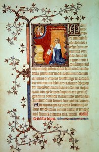 I. János Berry herceg (1340-1416) imádkozott Isten előtt, aki megáldotta. Miniatűr a kéziratból (ms. lat. 18014) „Berry János kis órái”, amelyet Fekete János világított meg, 1375 körül. Paris, B.N. alkotó: Jean Le and workshop (attr. to) Noir