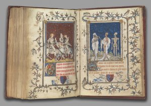 f.321v-322r Bonne Luxembourg, Normandia hercegnő imakönyvéből, 1349 előtt (tempera, grisaille, tinta és arany pergamen) alkotó: Jean Le and workshop (attr. to) Noir