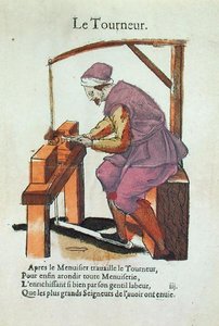 A faesztergályos (színes gravírozás)