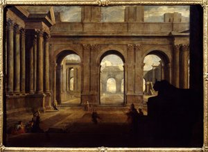 Jean Lemaire (1598-1659) képzeletbeli palota festménye, 17. századi Párizs, Louvre Múzeum.