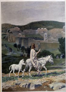 Krisztus bevonulása Jeruzsálembe Virágnapon. Metszet Jean Leon Gerome festménye után (Jean-Leon Gerome