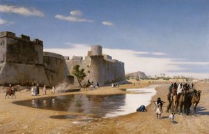 Arab karaván az erődített városon kívül, 1895 körül alkotó: Jean Leon Gerome