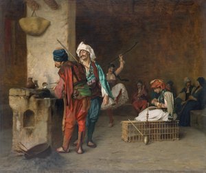 Cafe House, Cairo Casting Bullets, 1884 vagy korábban. alkotó: Jean Leon Gerome