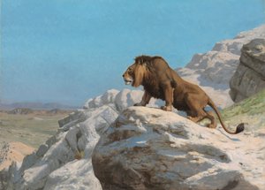 Oroszlán az őrségben c. 1885. alkotó: Jean Leon Gerome