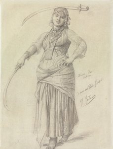 Kardtánc (ceruza papíron) alkotó: Jean Leon Gerome