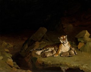 Tigris és kölykök, kb. 1884. alkotó: Jean Leon Gerome