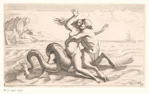 Triton elrabol egy nőt alkotó: Jean Lepautre (attributed to)
