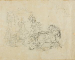 Öt ló által vontatott postakocsi alkotó: Jean Louis André Théodore Géricault