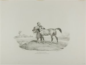 Egy arab ló, 8. tábla az Életből és kőből rajzolt különböző témákból (The English Suite) alkotó: Jean Louis André Théodore Géricault