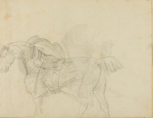 Takarót viselő ló alkotó: Jean Louis André Théodore Géricault