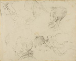 Hét karikatúra fejekről alkotó: Jean Louis André Théodore Géricault