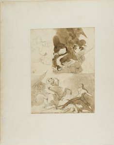 Vázlatok egy lovassági csatához alkotó: Jean Louis André Théodore Géricault