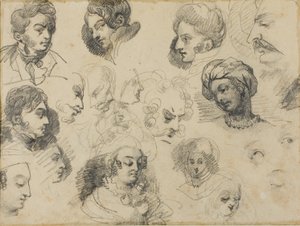 Fejvázlatok alkotó: Jean Louis André Théodore Géricault