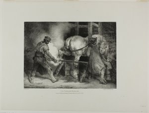 A flamand kovács, 4. tábla az Életből és kőből rajzolt különböző témákból (The English Suite) alkotó: Jean Louis André Théodore Géricault