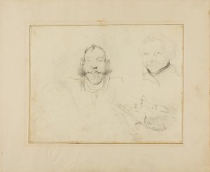 Három karikatúra fejekről alkotó: Jean Louis André Théodore Géricault