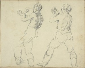 Két bokszoló balra néz alkotó: Jean Louis André Théodore Géricault