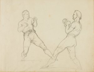Két bokszoló spárgázik alkotó: Jean Louis André Théodore Géricault