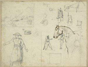 Különböző tanulmányok alkotó: Jean Louis André Théodore Géricault