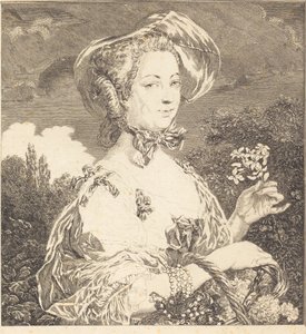 A Marquise de Pompadour, mint egy gyönyörű kert alkotó: Jean Louis Anselin after Carle Van Loo