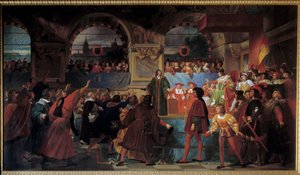 XII. Lajos király 1506. május 14-én Tours állam generálisa népatyává nyilvánította. Ezt a címet azért kapta, mert csökkentette a közemberek által fizetett adót. Jean Louis Bezard (1799-1861) festménye