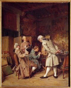 A festészet szerelmesei (18. századi ízlés szerint), más néven Un peintre”” Jean-Louis-Ernest Meissonier (1815-1891) festménye. 1860 V. 0,35x0,28 m Párizs, Muse d