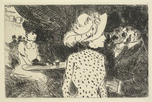 Kávézói jelenet (leíró) alkotó: Jean Louis Forain