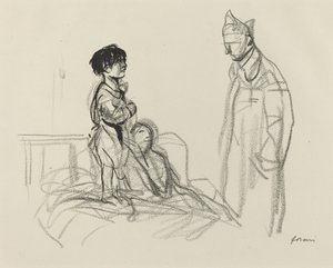 Katona meglátogatta az anyát és a gyermeket a kórházban, c. 19141919.