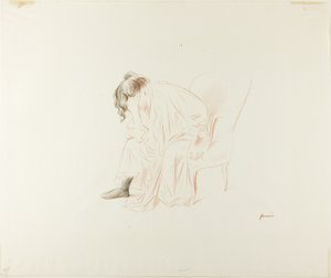 Ülő nő, feje jobb kézben alkotó: Jean-Louis Forain