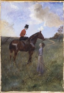 Lovas nő és pásztorlány