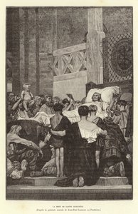 La Mort de Sainte Genevieve. Szent Genevieve halála, c512 (metszet)