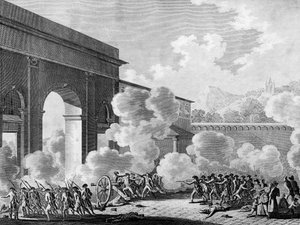 Francia forradalom: Nancy esete 1790. augusztus 31-én (Nancy város helyőrségének lázadása). Berthaut metszete Prior után. Párizs, a Forradalomtörténeti Intézet könyvtára