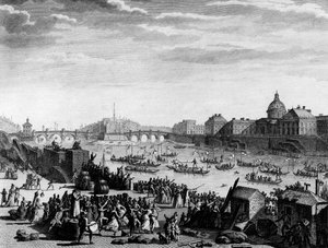 Francia forradalom: Fete-t kivégezték a szövetség emlékére: meccs a párizsi Szajnánál július 18-án alkotó: Jean Louis II (after) Prieur
