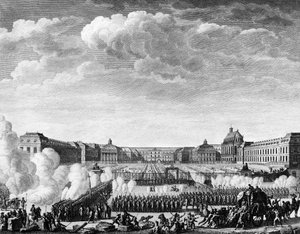 Francia forradalom: a király megígérte, hogy október 6-án Párizsba jön alkotó: Jean Louis II (after) Prieur